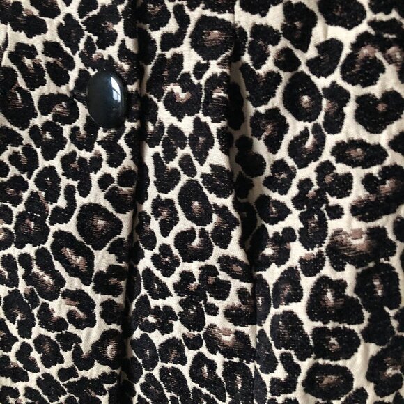 Vintage Leopard Animal Print Long Fabric Coat - 1990s - Picture 4 of 10